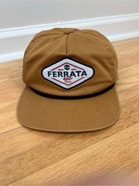 NWOT Via Ferrata Jackson Hole Wyoming Snapback Rope Hat in Beige - 100% Cotton
